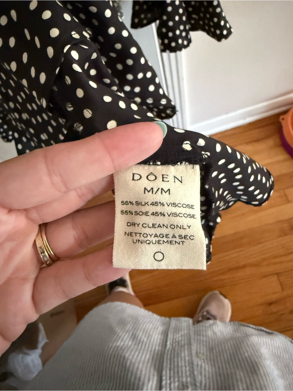 Doen silk polka dot dress size M - Picture 2 of 5
